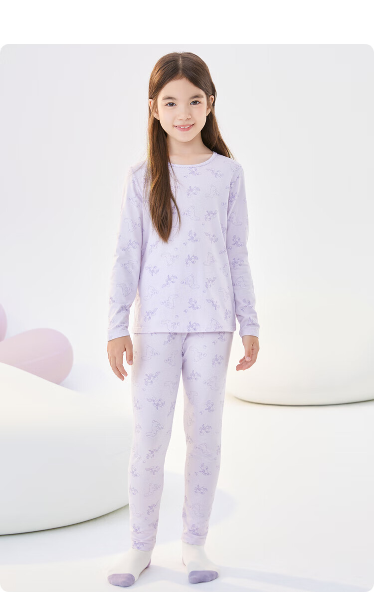 BALABALA Girls' Underwear Set, Cotton Autumn Children's Base Layer, Baby Thermal Underwear, Autumn Top And Pants, Pajamas, 208924169004 13