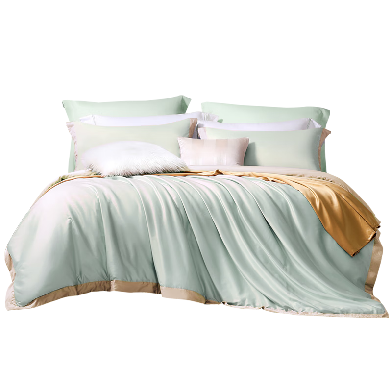Fuanna 140-Thread Count Double-Ply Long-Staple Cotton Four-Piece Set Luxury Hotel Grade A Bedding Set for 1.5m Bed