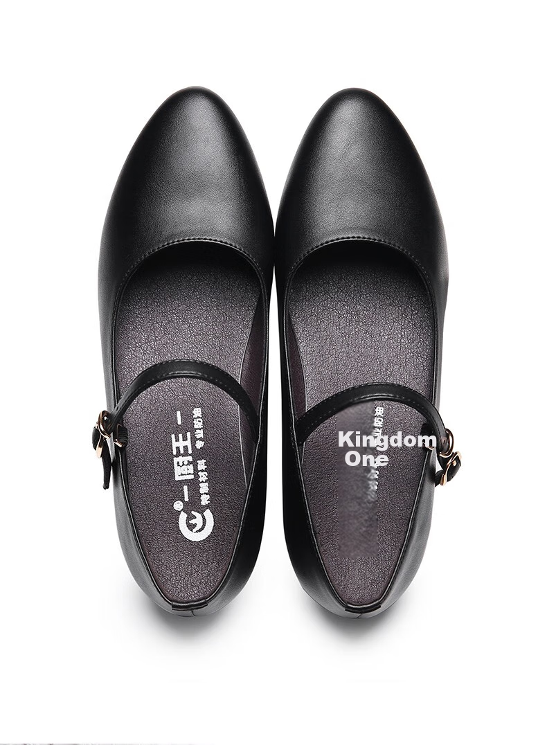 Chuwang Women's Flat Chef Shoes, Waitress Standing Work Shoes, Non-Slip Soft Sole Kitchen Shoes, 2005 Black, Size 37 12