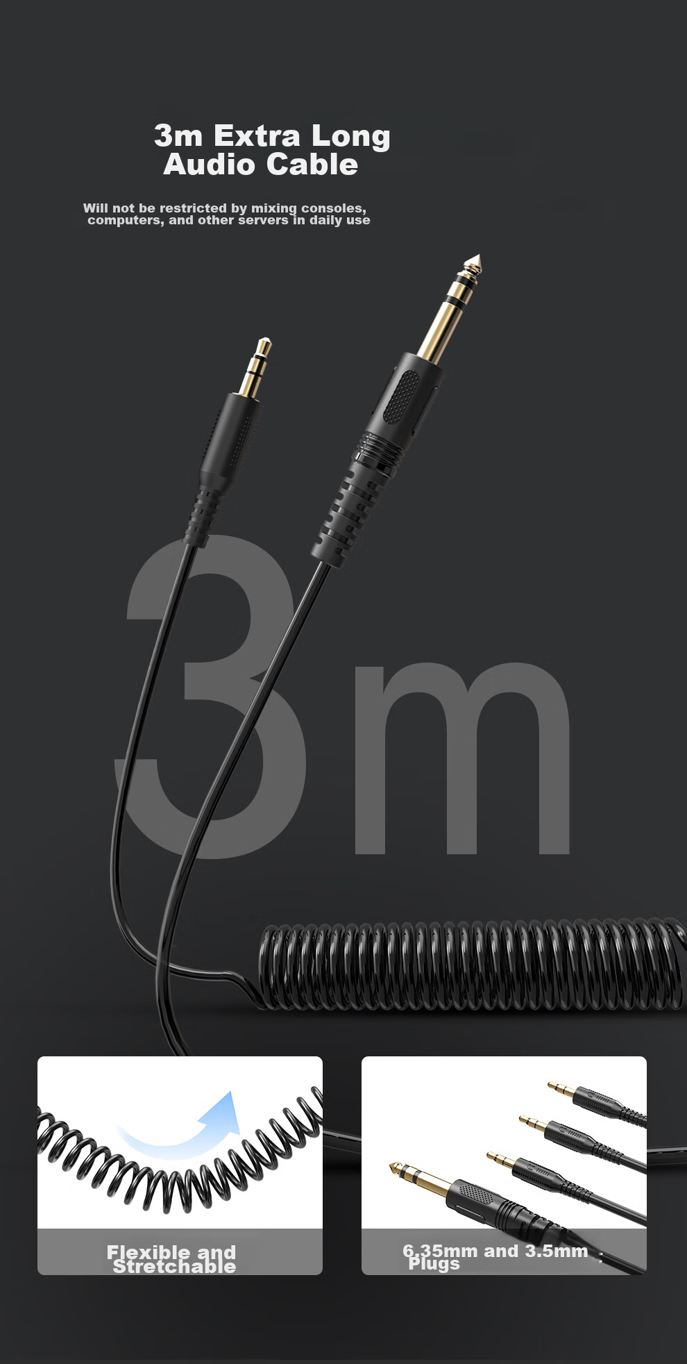 FIFINE Professional Monitoring Headphones, HIFI High-Quality Live Streaming DJ Mixing Booth Recording Studio Instrument-Specific Wired Noise-Cancelling Microphone HD8 Black 12