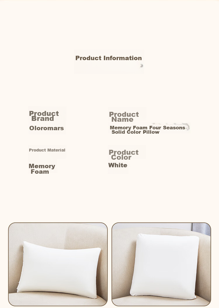 Aeromax Sofa Cushion, Memory Foam Home Pillow, Simple Style Rectangular Bed Backrest, Solid Color Ultra-Soft Velvet, 30*50 8
