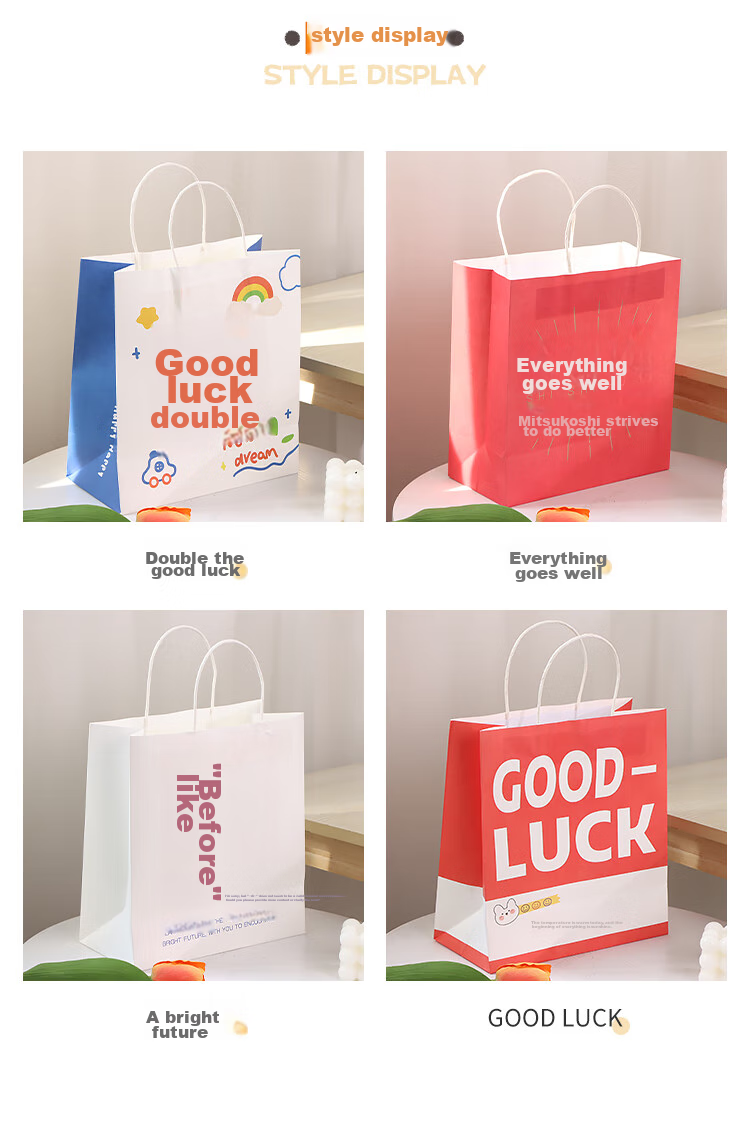 TaTanice Gift Bags, Set of 4, Mid-Autumn Festival Gift Handbags, Birthday Confession Gift Packaging Bags, Double Good Luck 4