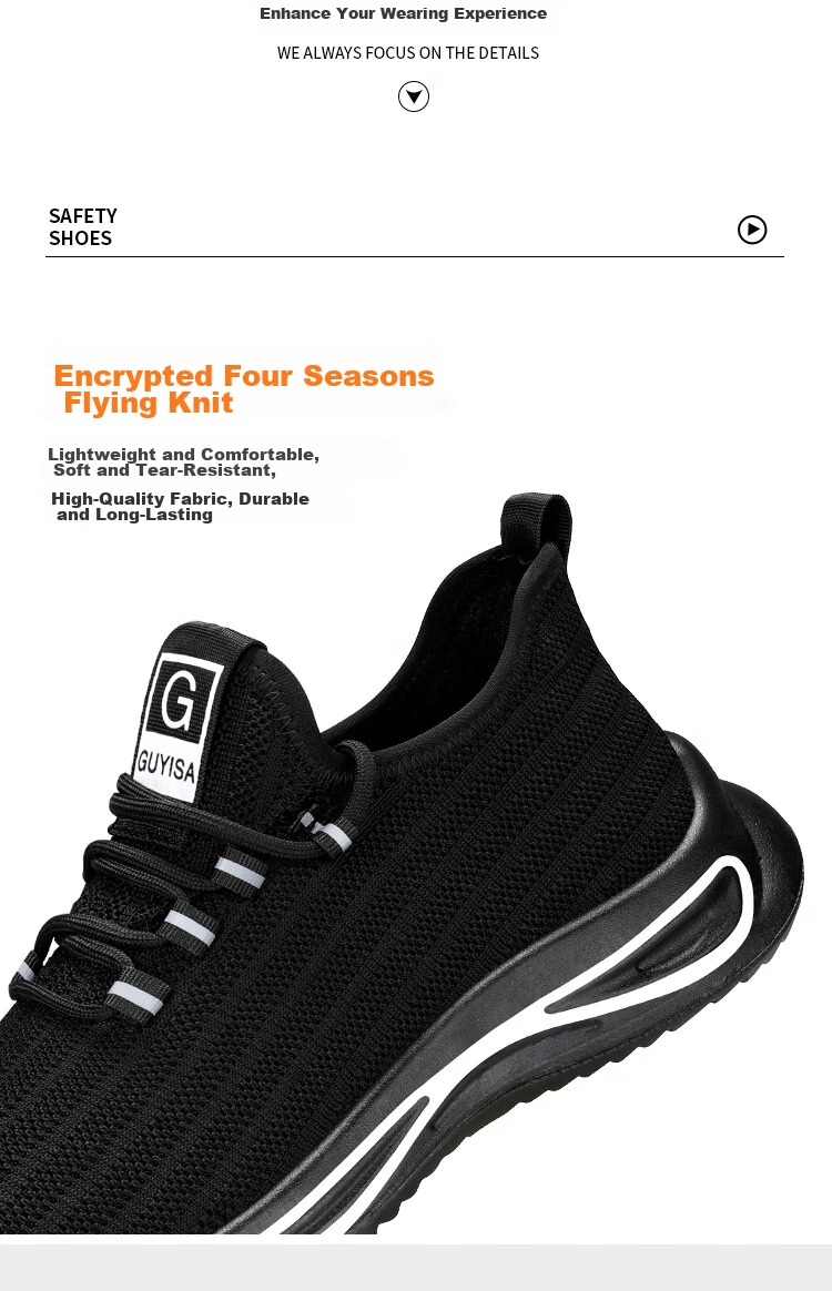 JUNBU Safety Shoes for Men with Steel Toe Cap, Anti-Smashing, Puncture-Resistant, Wear-Resistant, Comfortable, Safety Construction Work Shoes A1080F Size 39 9