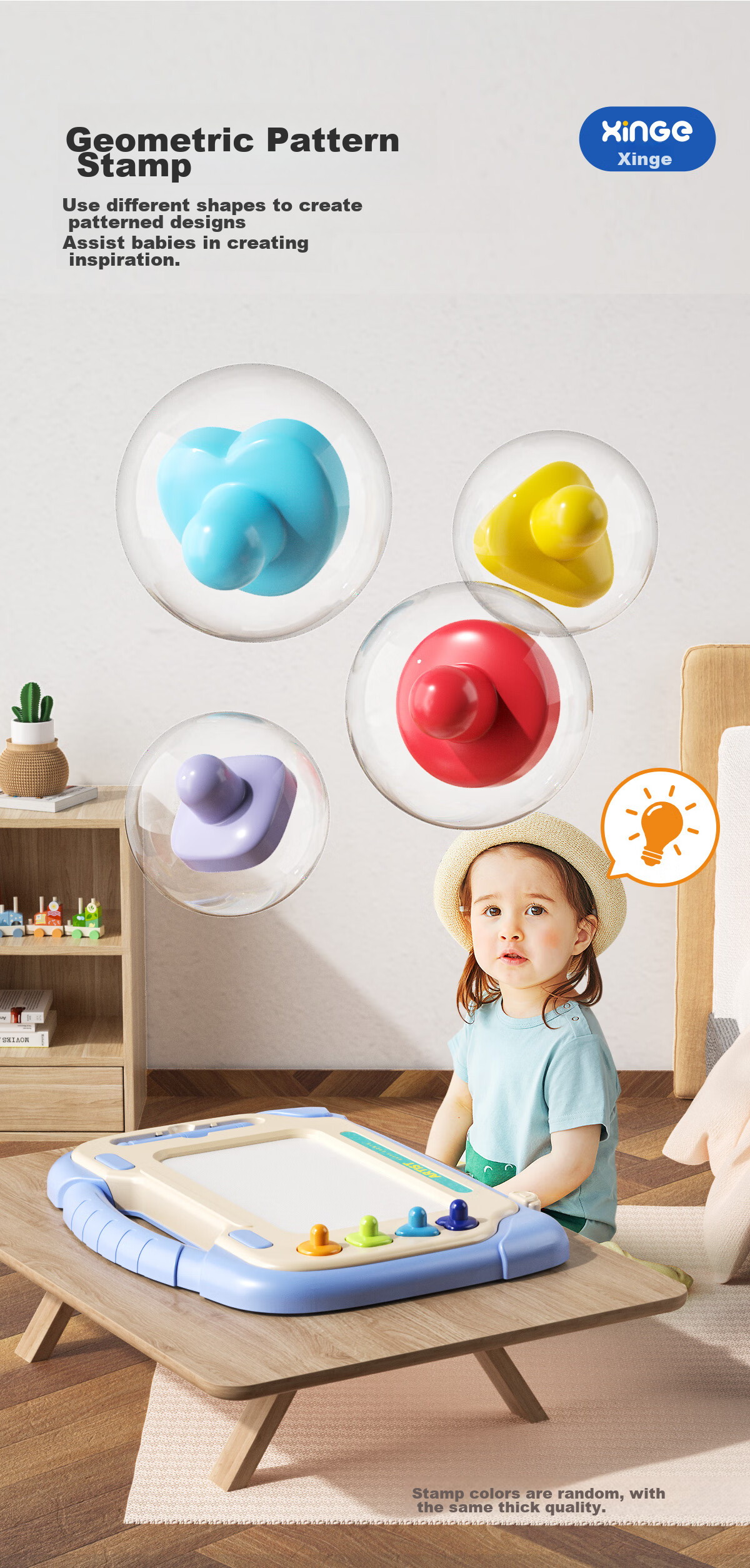 Xinge Magnetic Erasable Drawing Board for Children, DIY Painting And Doodling Board for Boys And Girls Aged 1-2 Colorful Baby Birthday Gift Early Education Toy for Infants Small Pink Size 9