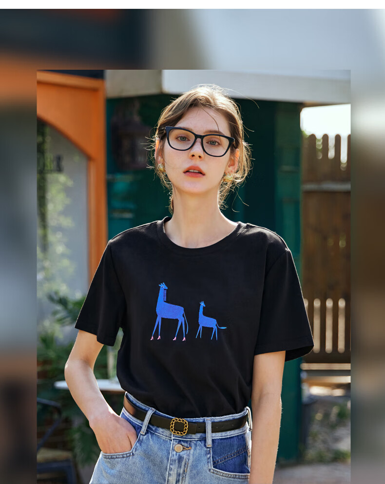 Olrain Women's Loose Short Sleeve T-Shirt Summer Embroidered Casual Comfortable Breathable Top Black M 6