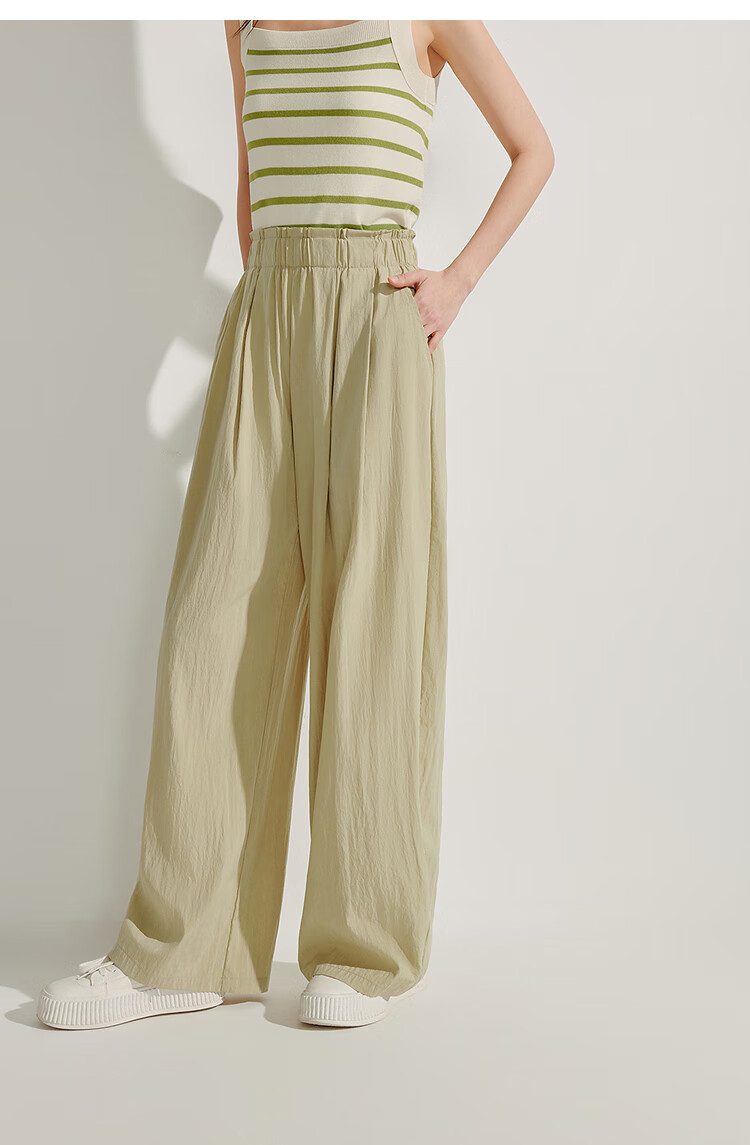 INMAN Lazy Flowy Banana Wide-Leg Pants Summer Women's New Trendy Versatile Elastic Waist Loose Long Trousers Dark Gray XL 52