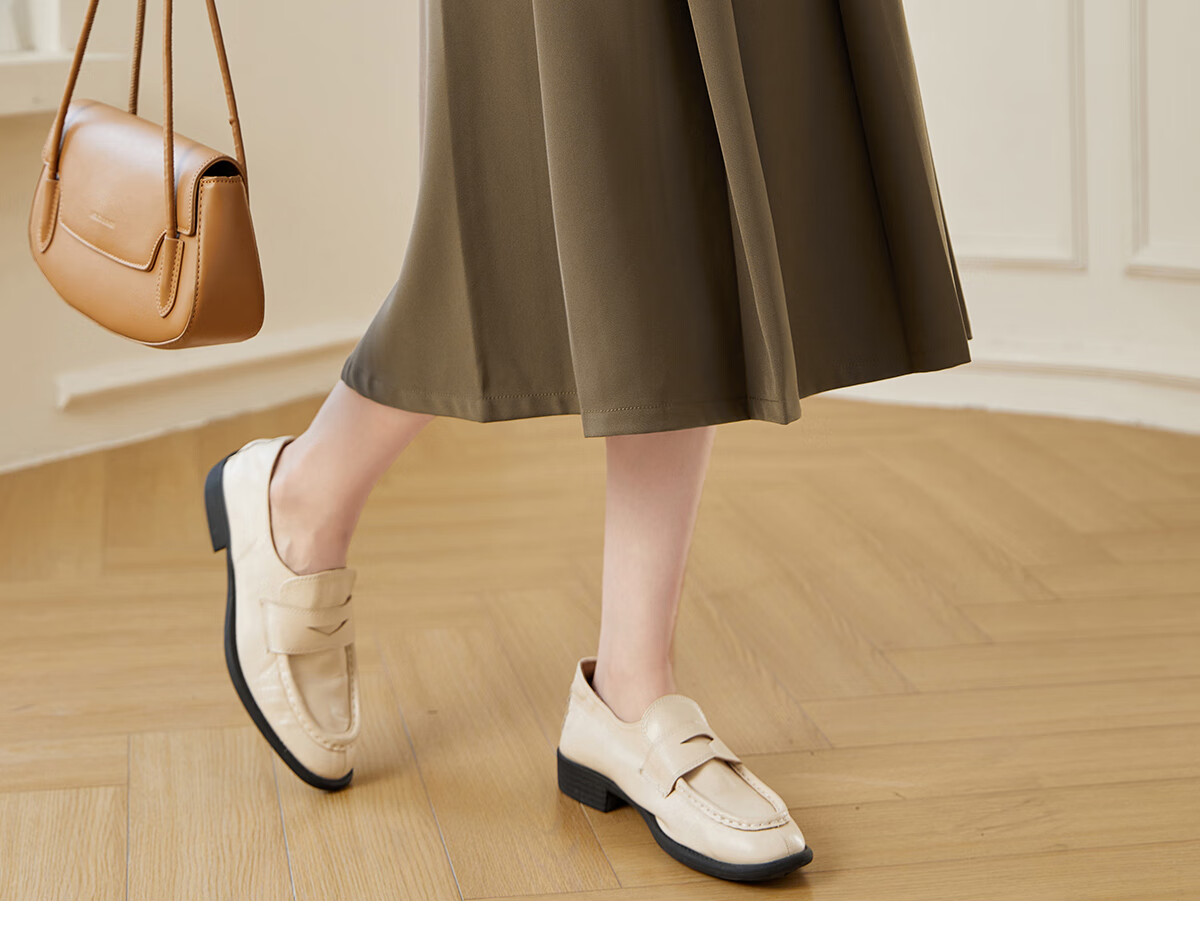 Chushen Spring And Autumn Midi Skirt for Women, Wilderness Maillard High-Waist Academic Style A-Line Design Pleated Skirt S143B2003 14