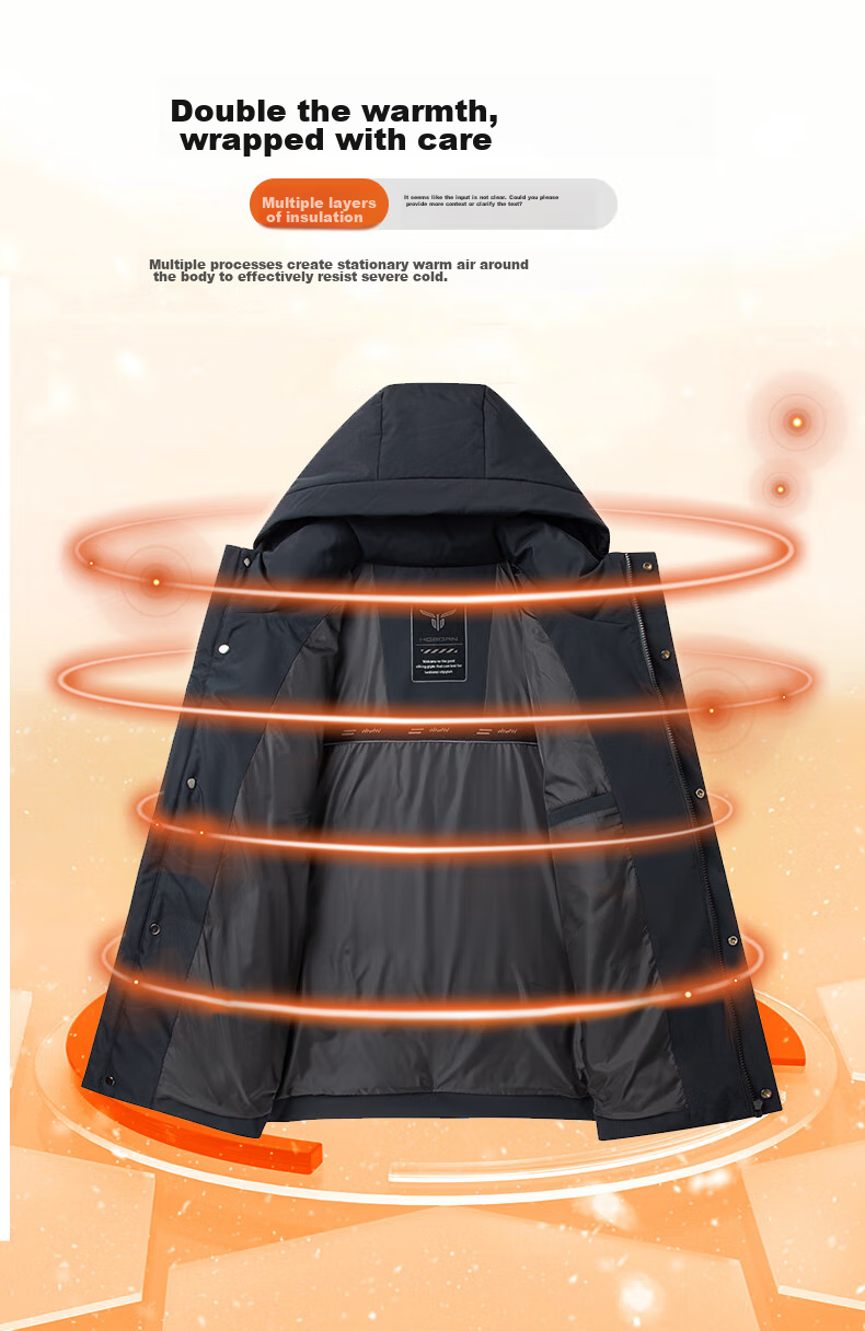 Yalu down Jacket for Men, 2025 Autumn And Winter, Thickened Detachable Hooded Short Style, Business Casual Cold-Proof Winter Coat 7