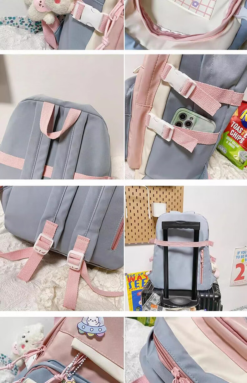Huili Large Capacity Backpack for Women, Middle School And College Students, High School Students, Niche Elementary School Students in Grades Three to Six, Double Shoulder Bag 22