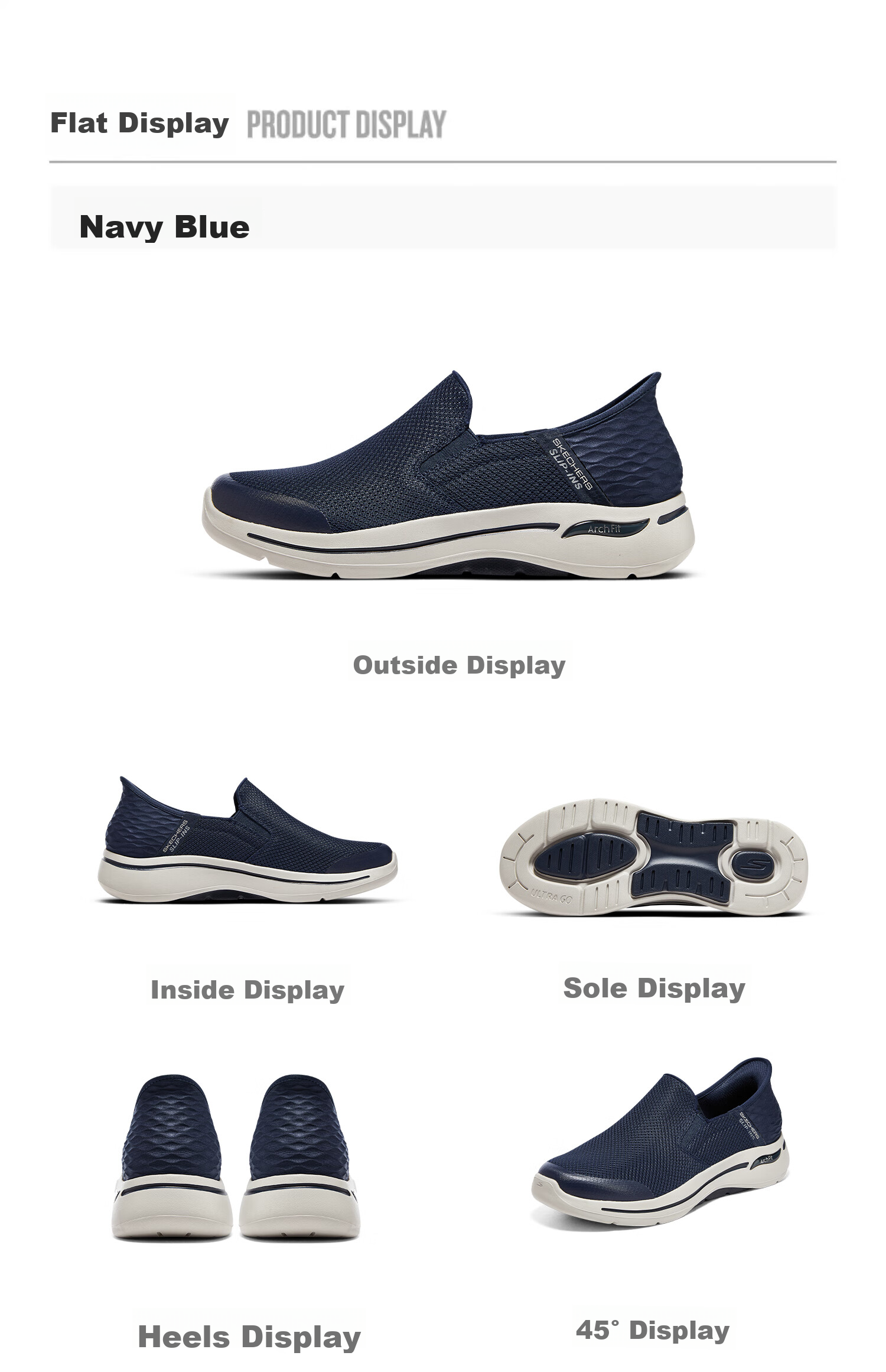 Skechers Slip-On Breathable Mesh Casual Shoes, Everyday Walking Shoes [Slip In] Quick-Wear Technology, Father's Day Gift 18