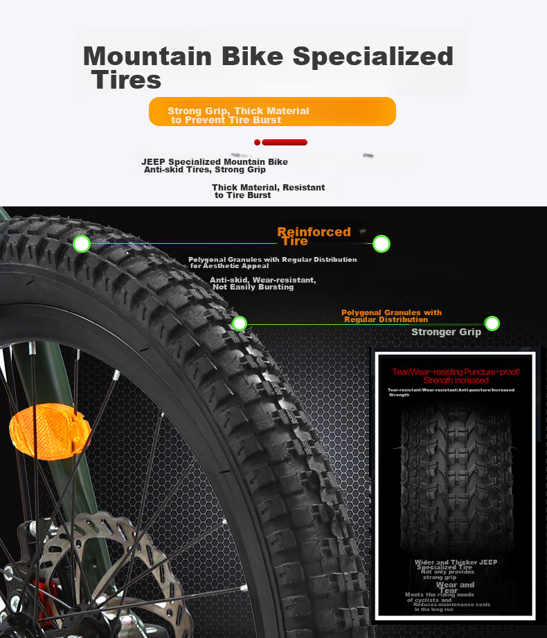 Jeep Mountain Bike, 20-Inch, Rear Suspension, Foldable, Variable Speed, Adult And Student Commuter Bike, for Men And Wome 9
