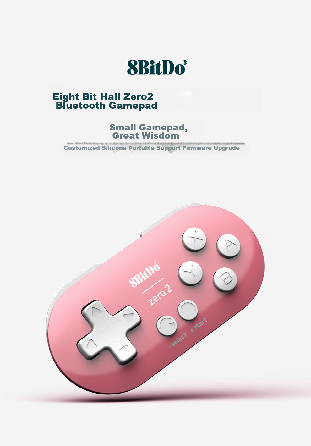 8BitDo Zero2 Mini Game Controller, Anki Shortcut Tool, Drawing Shortcut Assistant, Wireless Mobile Switch Game Console Steam, Cherry Blossom Pink 1