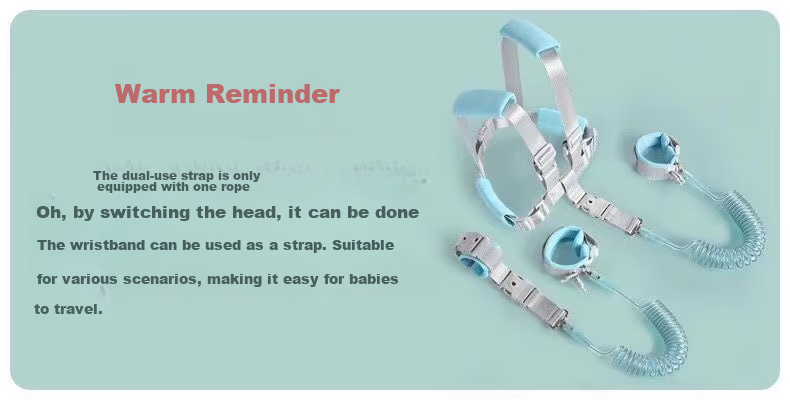 Hengkaili Children's Anti-Lost Strap with Leash, Kids' Anti-Lost Wristband, Baby Walking Aid, Anti-Lost Reflective Harness, Blue 11