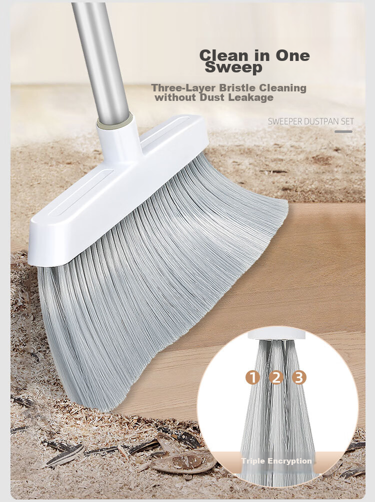 EAST Broom And Dustpan Set, Household Metal Broom And Dustpan Combo, Windproof Comb-Shaped Dustpa 7