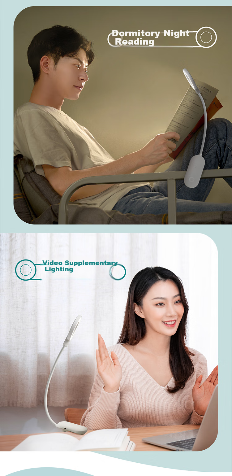 PHILIPS Rechargeable Reading Lamp Clip-On Desk Light for College Dormitory Bedside, Portable Eye Protection Night Light with Cool White Color 5