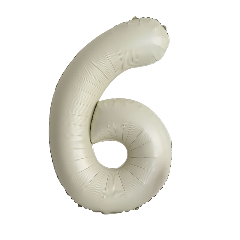 Shiluode Ins First Birthday Outdoor Party Scene Decoration Photo Props, Cream Style 40-Inch Digital Balloon Set of 6
