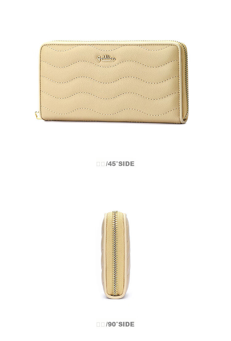Goldlion Women's Long Wallet, Top-Grain Leather Simple Large-Capacity Clutch Purse Gift Box, Birthday Present 12
