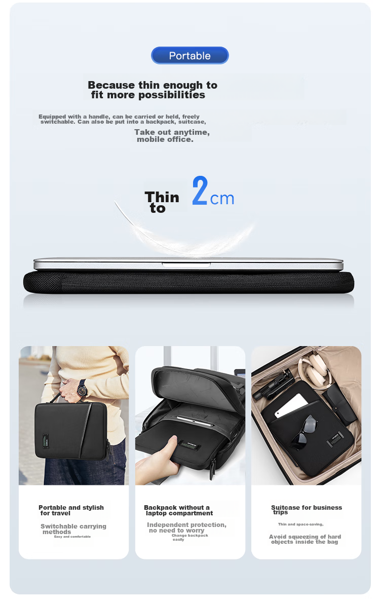 Xinxiuli Laptop Sleeve, 14.1-Inch Handheld Bag, Slim Notebook Macbook Airbag Protective Case, Gift 6