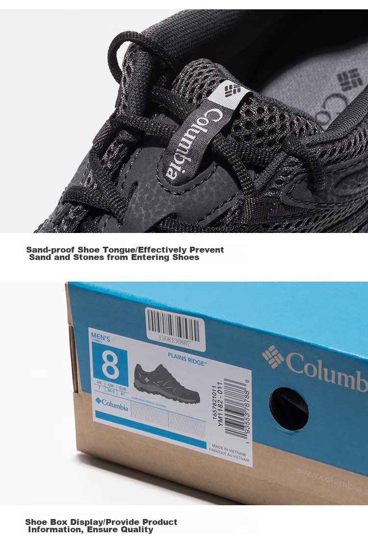 Columbia Men's Spring Summer 2026 Breathable Lightweight Cushioning Hiking Shoes YM1182 278 Size 41.5 16