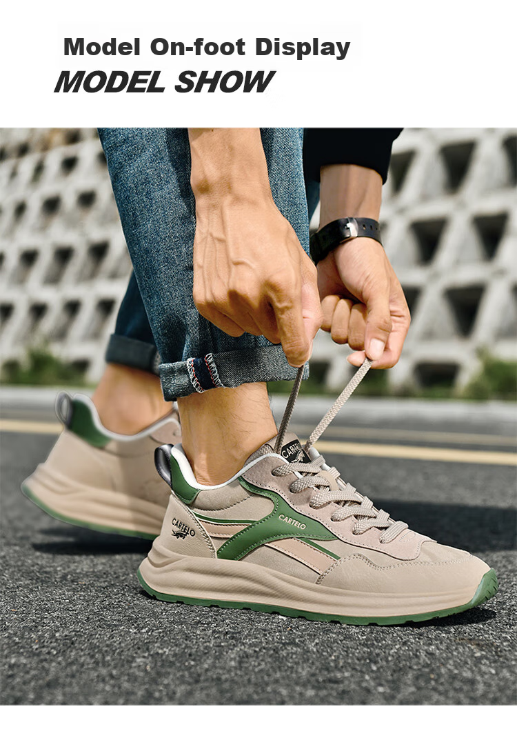CARTELO Men's New Shoes for Summer And Autumn, Versatile Casual Sports Running Travel Hiking Retro Soft Thick-Soled Dad Shoes 12
