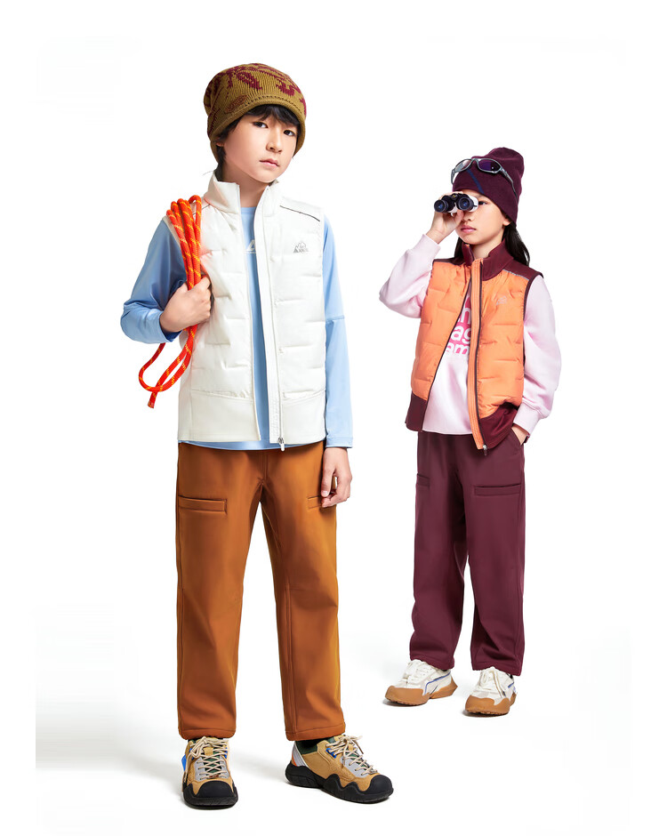 Annil Children's Clothing, Boys And Girls Stand-Collar Lightweight down Vest, 2024 Winter New Casual Patchwork Warm, Oak Brown, Size 160 8