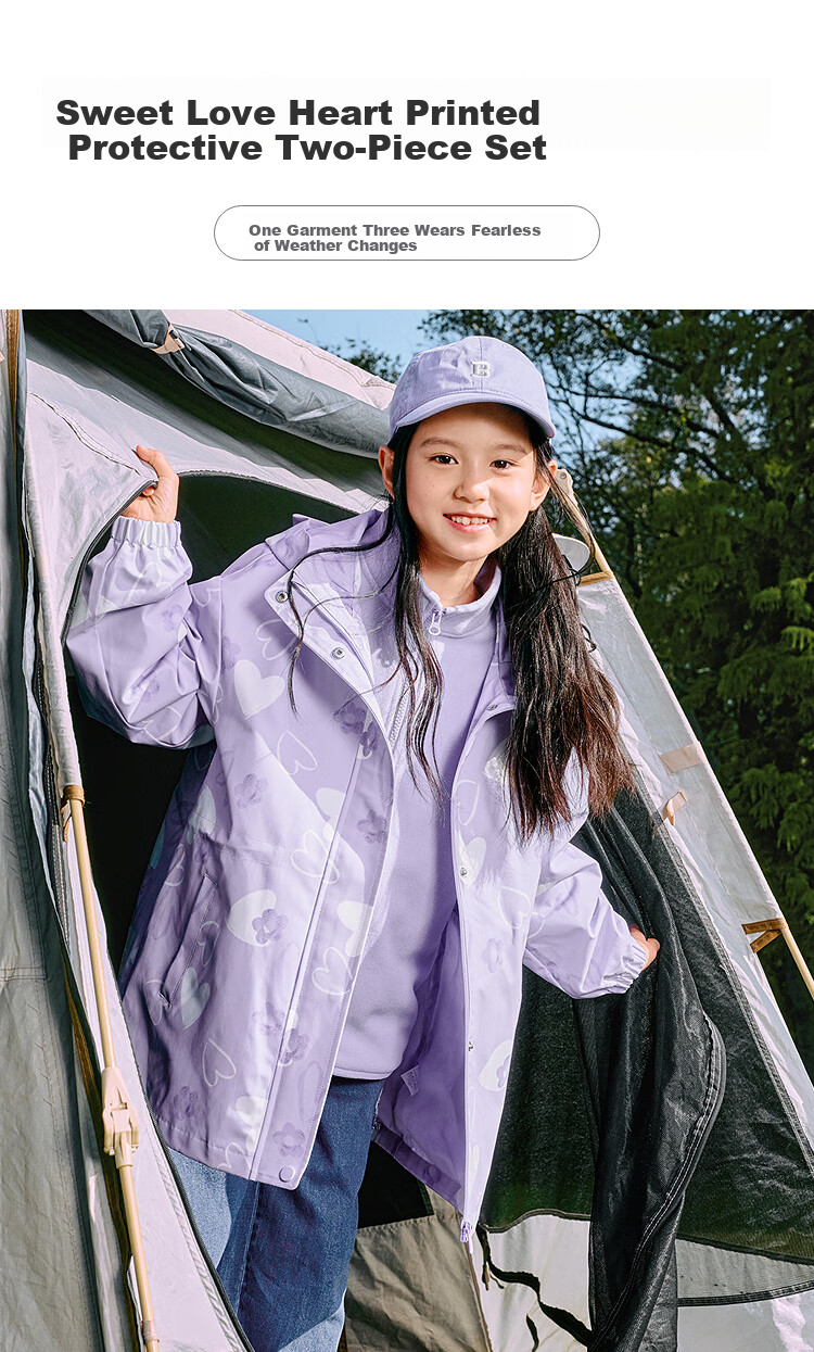 BALABALA Children's Outerwear Girls' Jacket Spring 2025 Top for Older Kids Three-In Two-Piece Set Trendy 208125105003 8