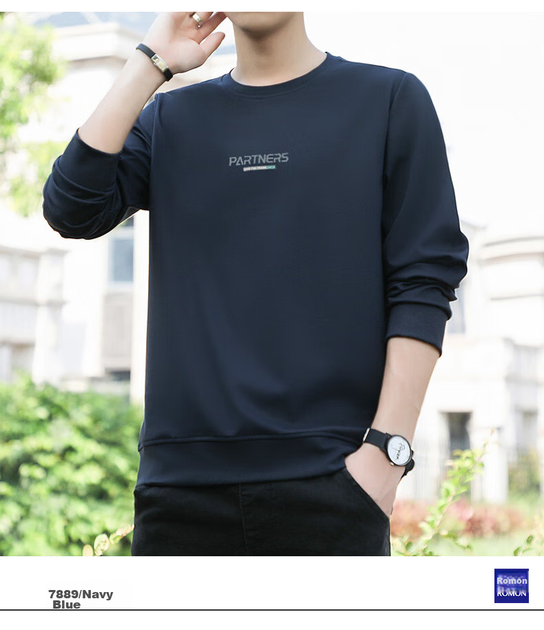 ROMON Men's Sweatshirt, Autumn Large Size Long-Sleeve T-Shirt, Outdoor Sports Casual Jacket, Base Layer Top, UP89 Black XL 7