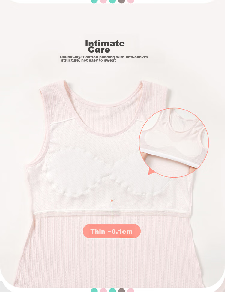 Jiusuiban Children's Vest for Girls, Puberty Bra for Teenagers, Thin Mesh Breathable 2-In Long Vest for Older Childre 4