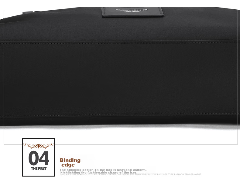 ELLE HOMME Business Men's Briefcase, Nylon Canvas Shoulder Crossbody Bag, Handheld Laptop Bag for Men, 06810 Black 22