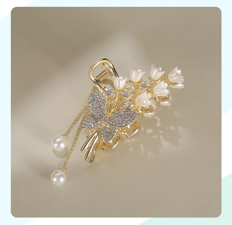 CHIMERA Elegant Hair Clip, Back of Head Half-Up Butterfly Bun Clip for Women, Side Clip Hair Accessory, Mid-Autumn Festival Gift 23