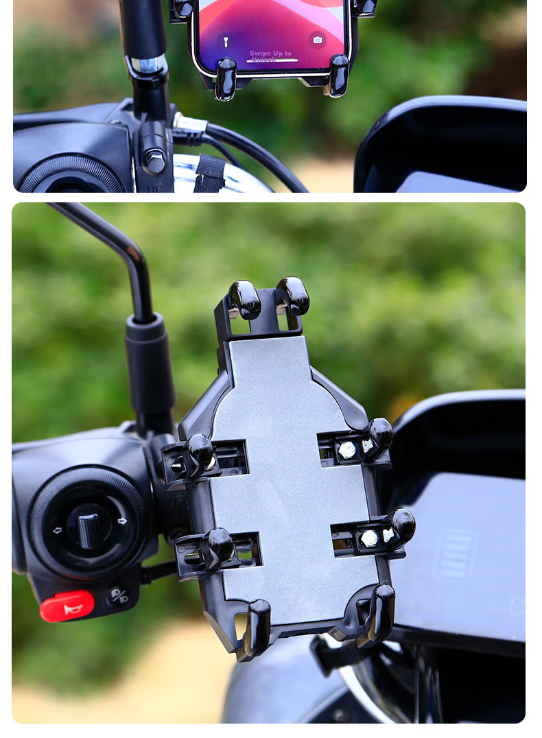 Dipuer Eight-Claw Electric Vehicle Phone Holder, Navigation Car Phone Mount, Motorcycle Mountain Bike Handlebar Fixed Phone Bracket, Handlebar Model 12