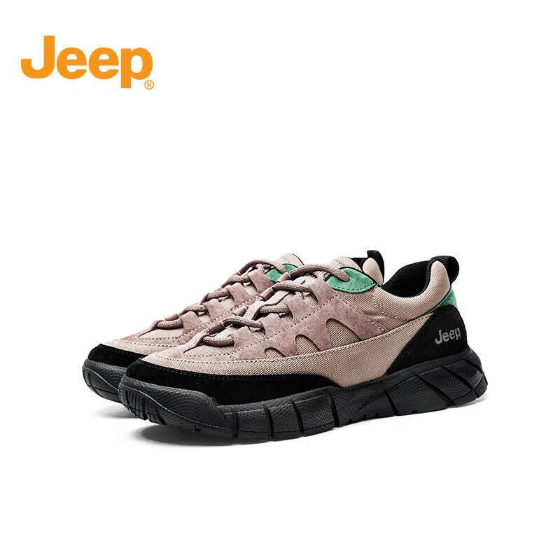 Jeep Women's Outdoor Hiking Shoes, Spring And Autumn Sports Shoes, Women's Wear-Resistant Climbing Shoes, Taro Color, Size 39
