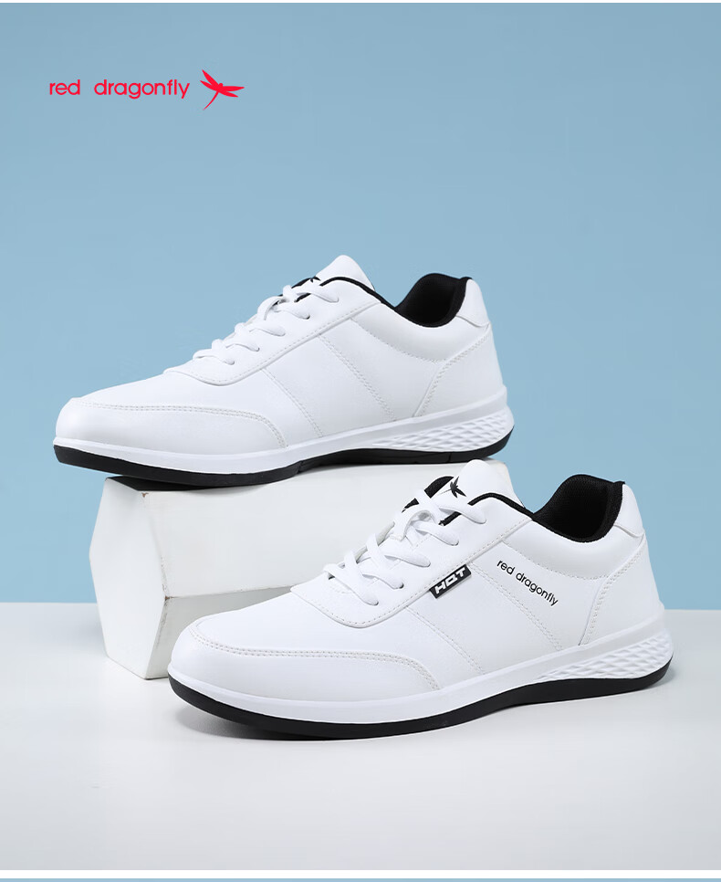 Red Dragonfly Men's Casual Low-Top Flat Shoes Youth Versatile Durable Leather Sports Leisure Shoes C0TT07351 3