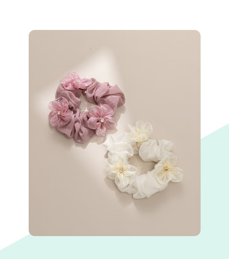 CHIMERA 2-Piece Hair Ties, Flower-Shaped Hair Bands, Bun Holders, Ponytail Holders, Hair Accessories, Elastic Bands for Women, Mid-Autumn Festival Gift 16