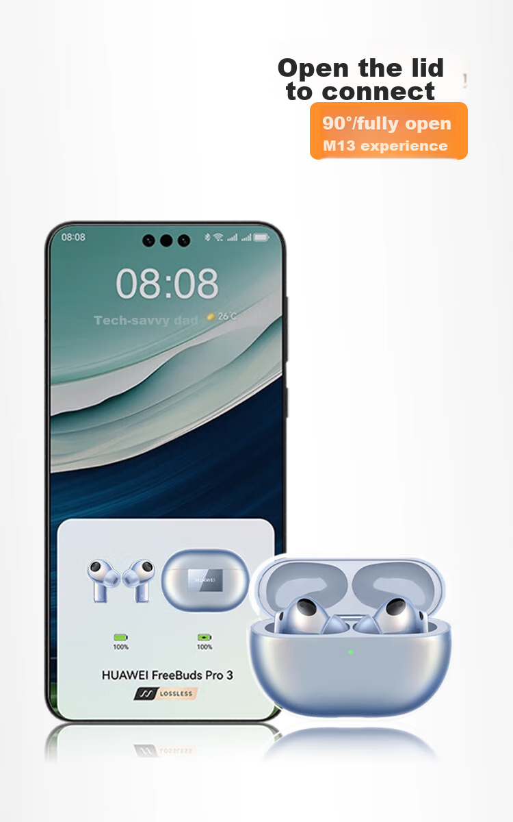 ESCASE Transparent Silicone Case for Huawei FreeBuds Pro 4, Bluetooth Earphone Protective Cover, Shockproof Ultra-Thin Slim Case with Airplane Design for Huawei FreeBuds Pro 4 7