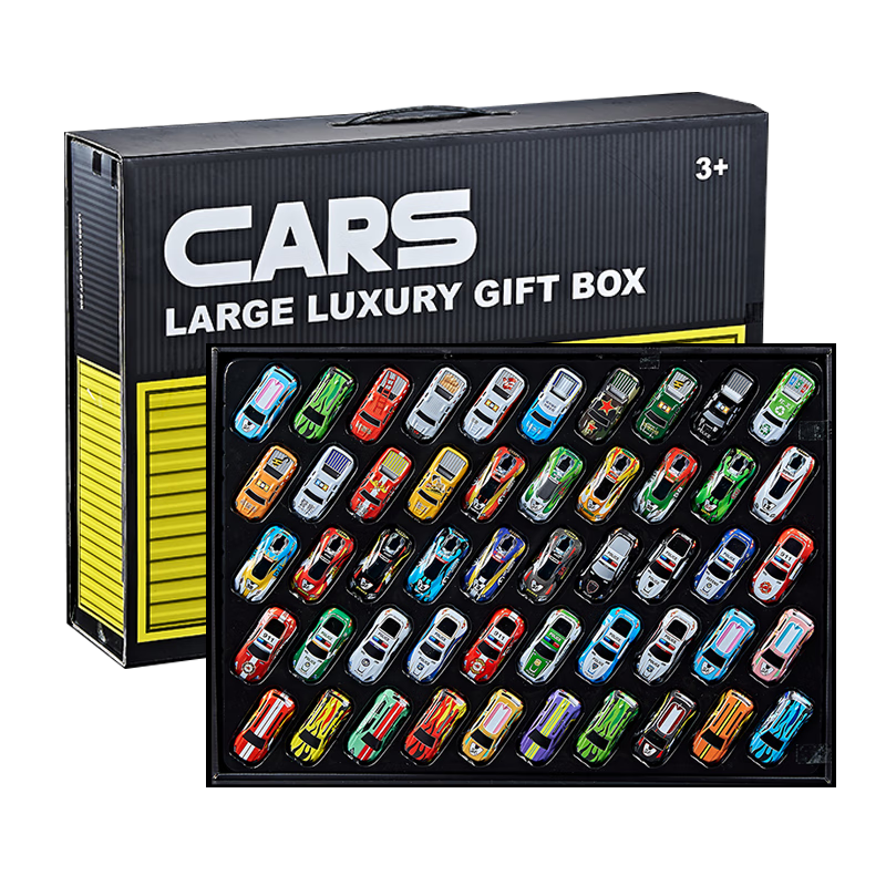 BAOLE STAR TOYS Children's Toys, Birthday Gift for Boys Aged 3-6, Alloy Car Model Gift Box, Realistic Racing Cars, 50 Pieces Set