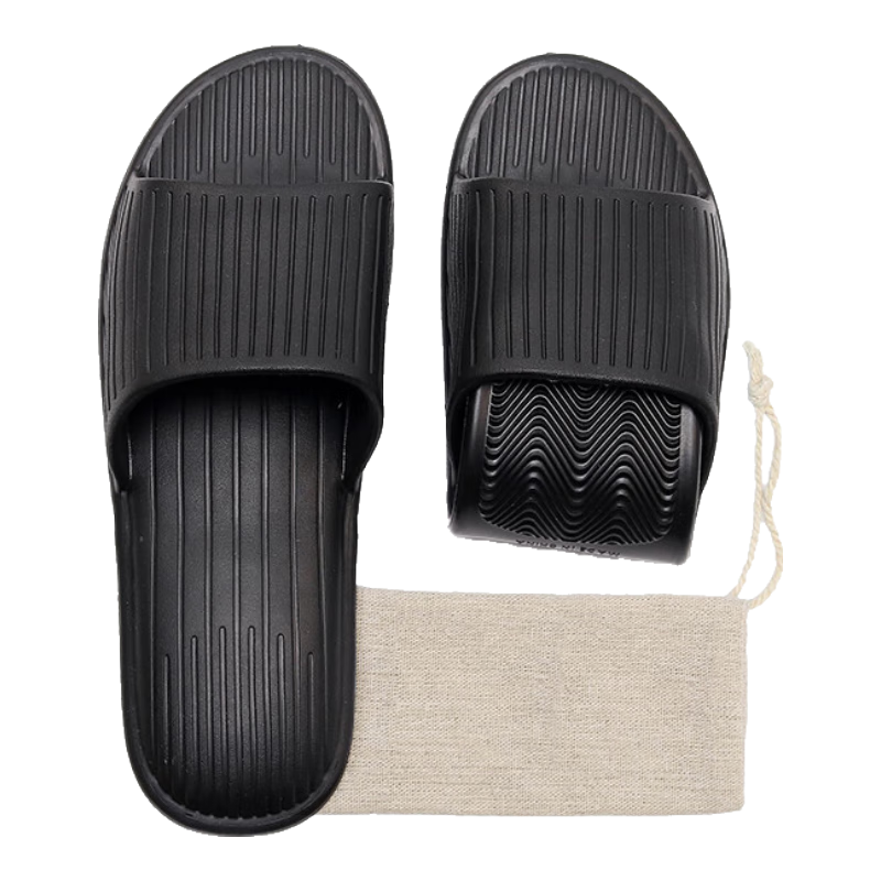 GUOLUOFEI Foldable Portable Ultra-Light Slippers for Travel And Business Trips, Hotel Summer Bathroom Slippers for Men And Women, Black, Size 40/41