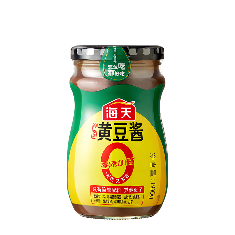 海天 黄豆酱 800g【0添加 0防腐剂 调味品】烹调炒菜 非转基因大豆