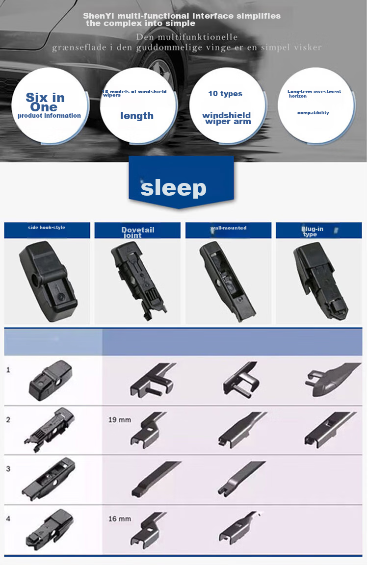 BOSCH Shenyi Six-In Windshield Wiper, 19 Inches Single Pack (Multi-Functional Interface, Consult Customer Service for Vehicle Models) 5