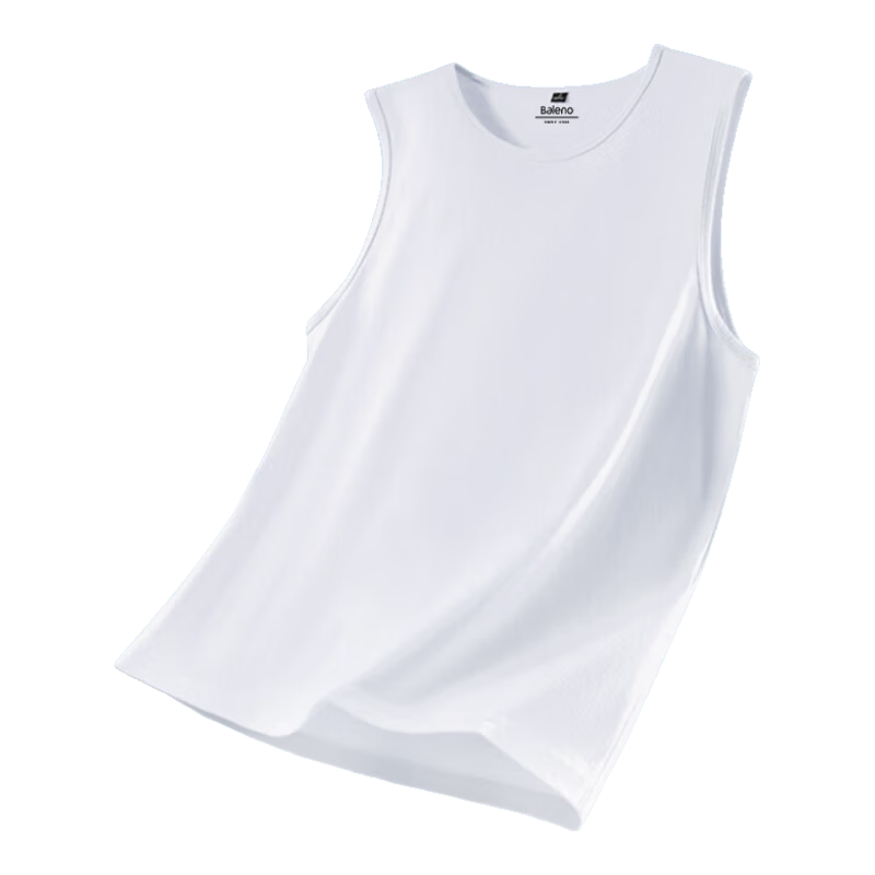 Baleno Cotton Tank Top for Men, Basic Solid Color Casual Versatile Sweat-Absorbing Breathable Comfortable Student Sports Clean Version Wide Shoulder Cut Sleeve