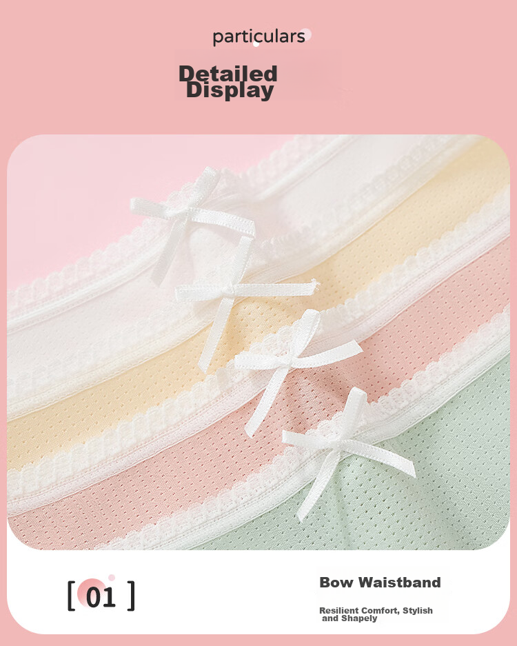 LangSha Girls' Summer Thin Underwear, 5A Antibacterial, for Older Children And Teenagers, Ice Silk Mesh Triangle Panties, Pack of Four, Size 150 10