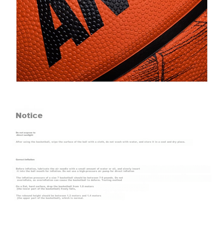 ANTA Children's Basketball, Elementary School Students' Youth Indoor And Outdoor Wear-Resistant Rubber Size 7 Basketball, Sky Blue No. 7 Basketball 20