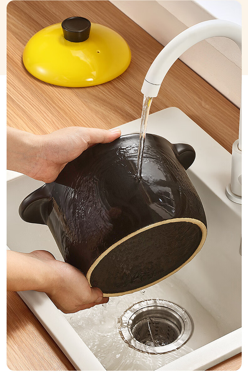 Royalstar Ceramic Casserole Pot for Soup, Heat-Resistant Dry-Burning Crack-Resistant Stew Pot for Home Use, Compatible with Gas And Open Flame Stoves, 6.8L Capacity 16