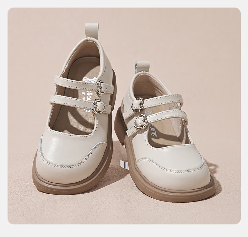 Follow Me Girls' Leather Shoes Spring Autumn Soft Sole Genuine Leather School Performance Princess Shoes Black Size 27 7