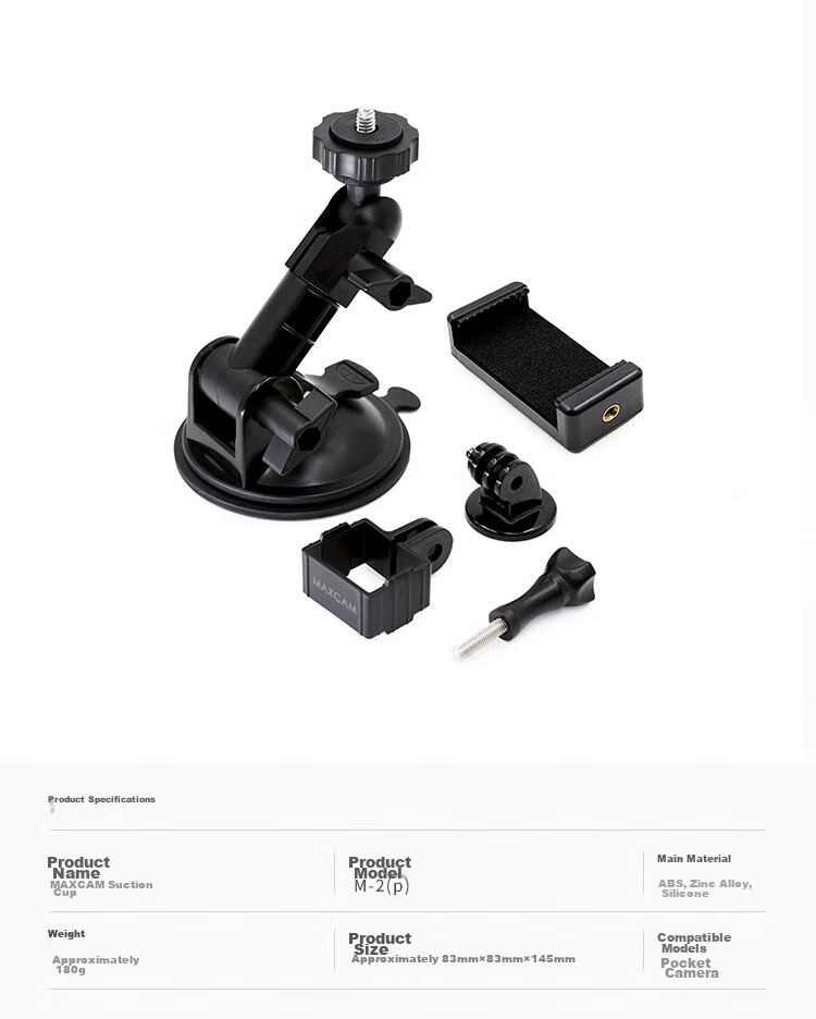 MAXCAM Compatible with DJI OSMO POCKET 2, 1 Pocket Camera Car Suction Cup Glass Mount, Car Phone Holder Accessory for Vehicle Photography 2