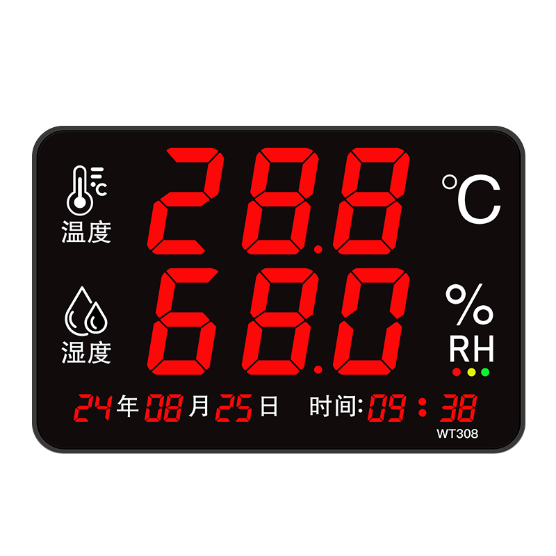 Xingzhilian Industrial-Grade Electronic Thermometer And Hygrometer with Large Screen Display for Indoor, Warehouse, Workshop Use, High-Precision Probe WT308A