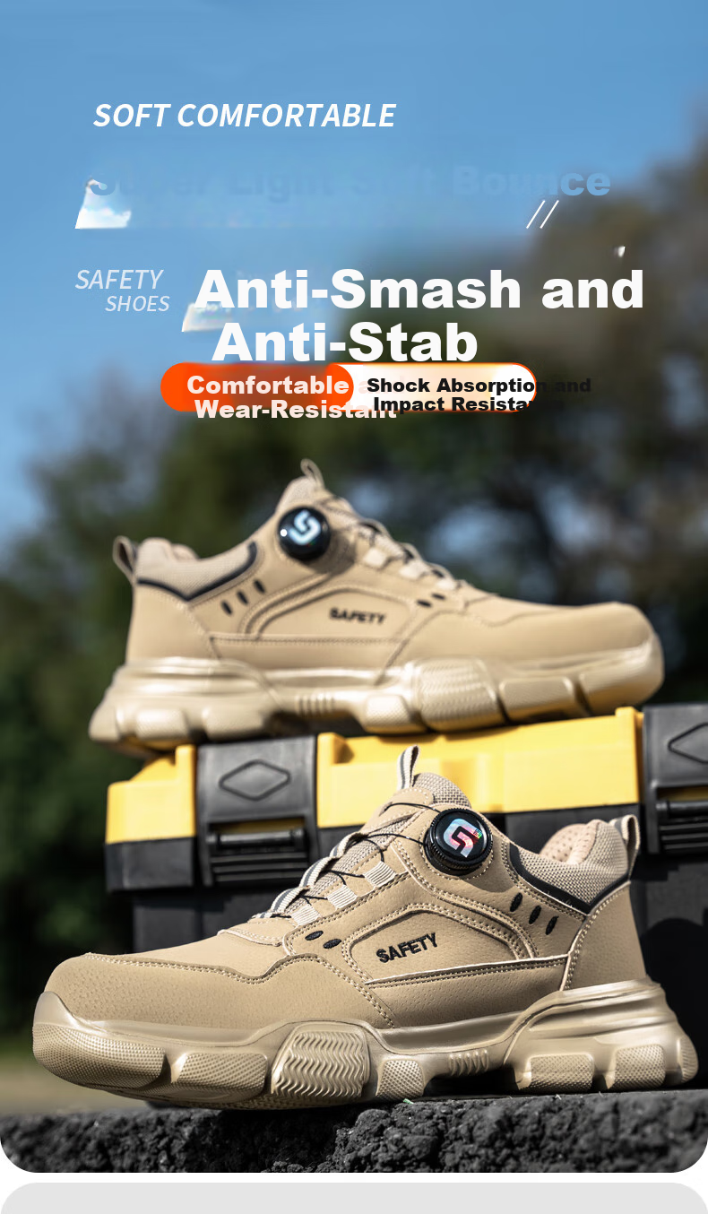 Fumeier Safety Shoes for Men, High-Top Steel Toe Cap, Anti-Smashing And Puncture-Resistant, Ultra-Light Comfortable Soft Sole Work Boots F078-1 Size 38 1