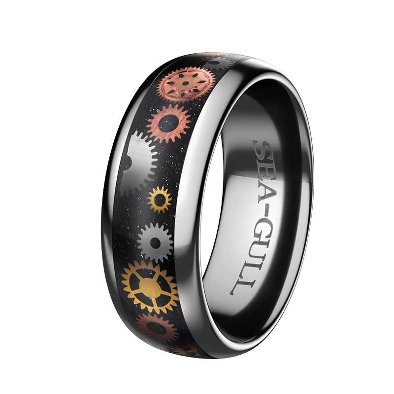 SEAGULL Starry Sky Gear Handmade Ring, Gift for Boyfriend Or Girlfriend, Size 09 Single Ring, 09