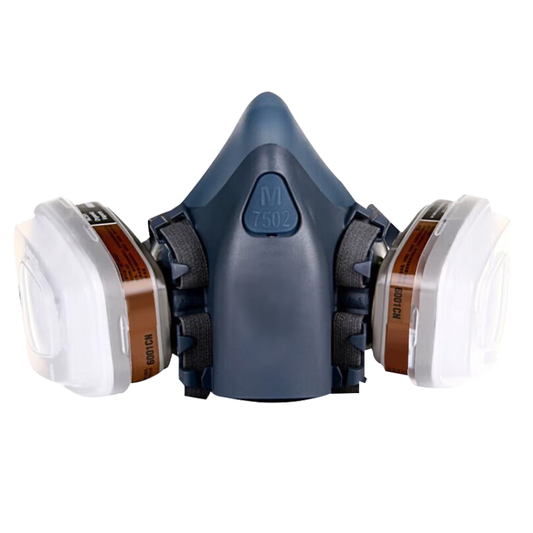 Leyoubaiyi Gas Mask, Silicone Protective Face Shield 7502, Dust And Benzene Organic Vapor Protection, Chemical Painting Printing Firefighting Mask, with A1 Filter Cartridge, Eight-Piece Set