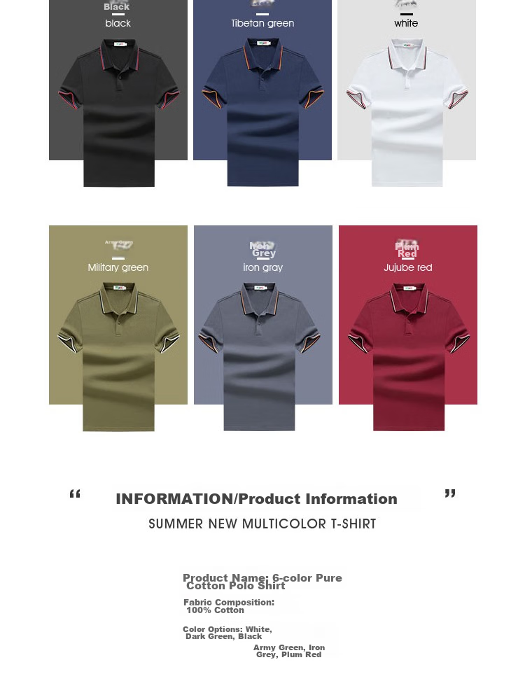 LIMENG Men's Summer Polo Shirt British Style Color-Block Collar Pique Cotton Mesh Military Green M 5